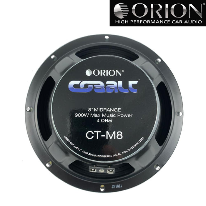 Orion CT-M8 8" High Efficiency Midrange Speakers 900 Watts Max 4 Ohm Cobalt CTM8