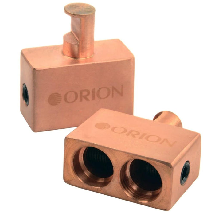 Orion W10-2X0-CCBL Wired Converter 1 Male 0 Gauge to 2 Female 0 Gauge Red Copper Block (Pair)
