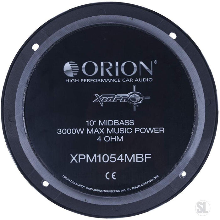 Orion XPM1054MBF 10" Midrange Speaker 3000 Watts High Efficiency 4 Ohms