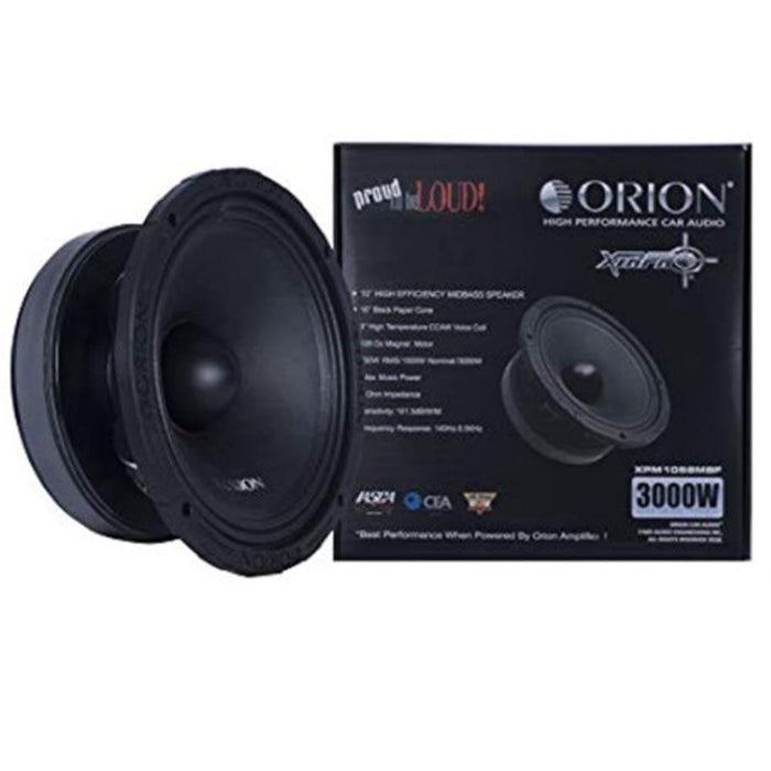 Orion XPM1058MBF 10" 3000 Watts 8-Ohm Midbass Car Pro Audio Speakers