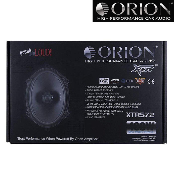 Orion XTR57.2 XTR 5x7 2-Way Coaxial Speakers 400W Super Strontium Ferrite Magnet