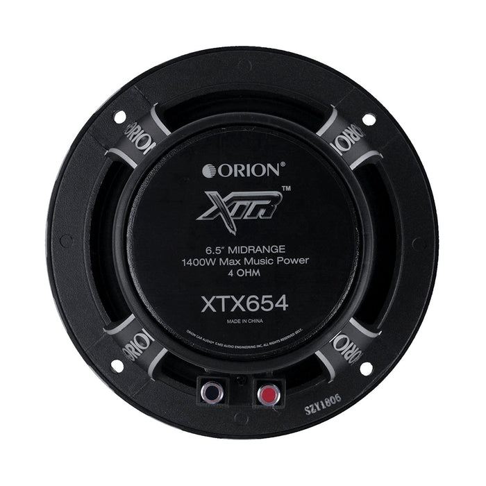 Orion XTX654 6.5" 1400 Watt 4 Ohm Midrange Bass Loud Car Audio Speakers (Pair)