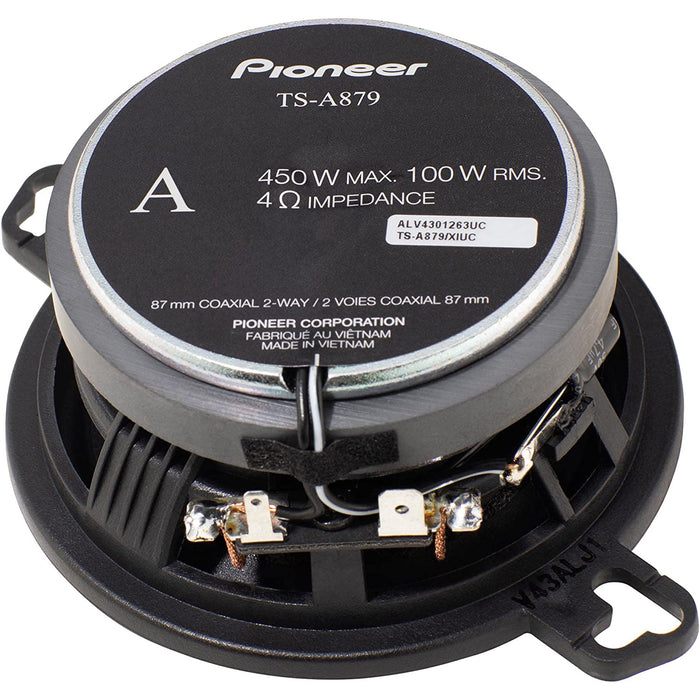 Pioneer TS-A879 2-Way 3-1/2” 450 Watts Maxx Power Coaxial Speaker (Pair)