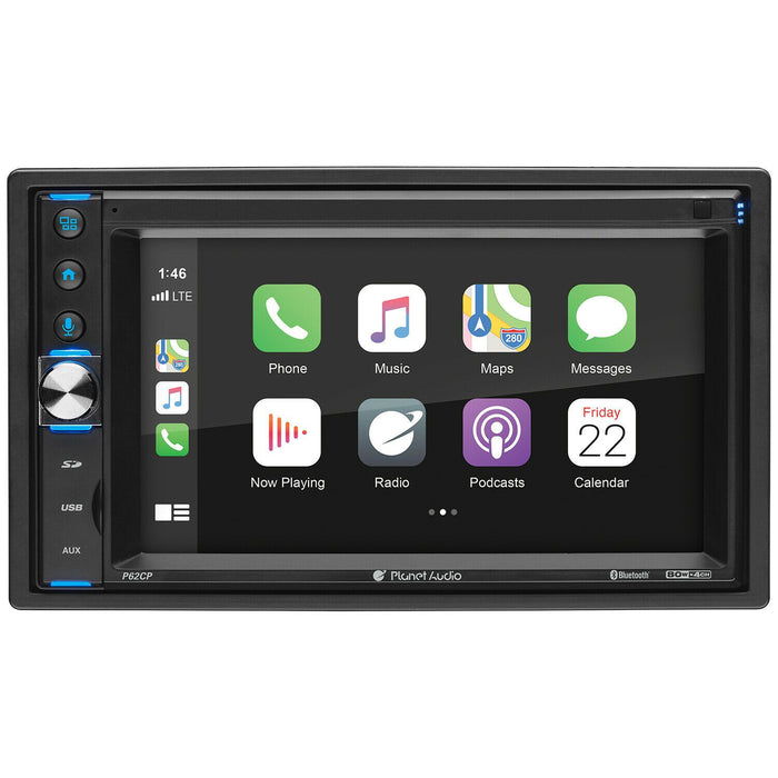 Planet Audio P62CP 6.2" Double DIN Multimedia Receiver Touchscreen Bluetooth