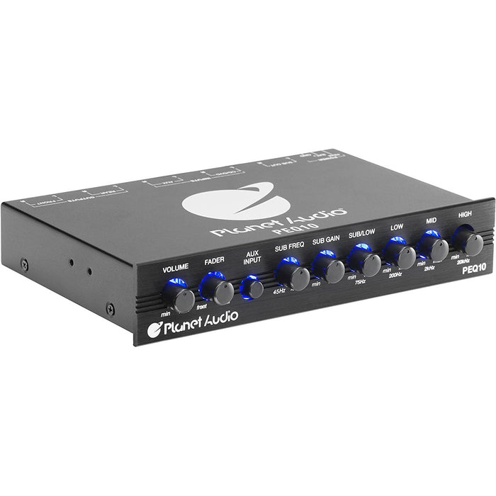 Planet Audio PEQ10 4 Band Pre-Amp Equalizer w/ Remote Subwoofer Level Control