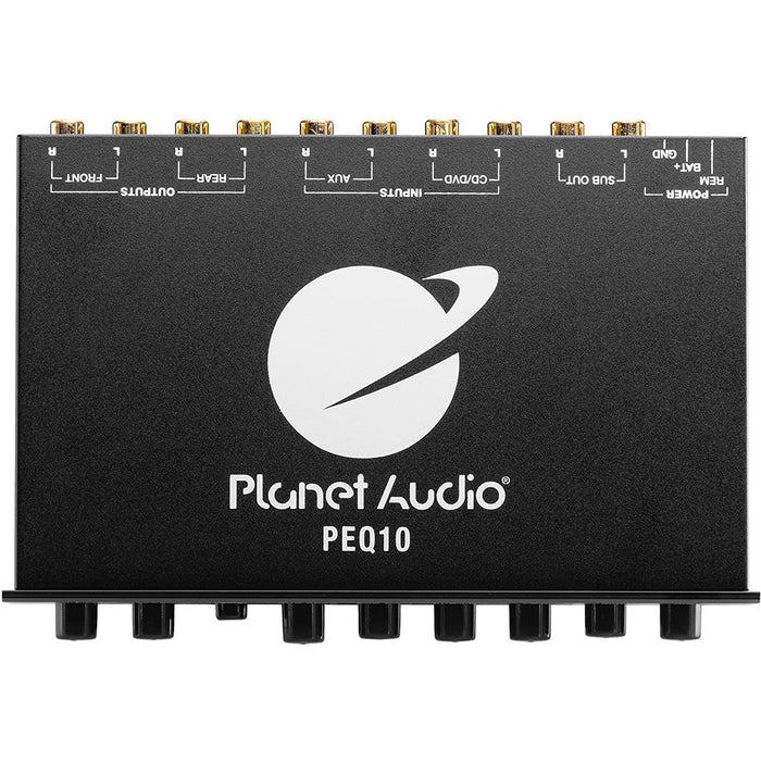 Planet Audio PEQ10 4 Band Pre-Amp Equalizer w/ Remote Subwoofer Level Control