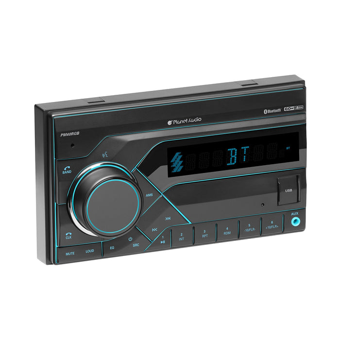 Planet Audio PM40RGB Double Din Car Stereo Bluetooth AM/FM Radio USB w/ Remote