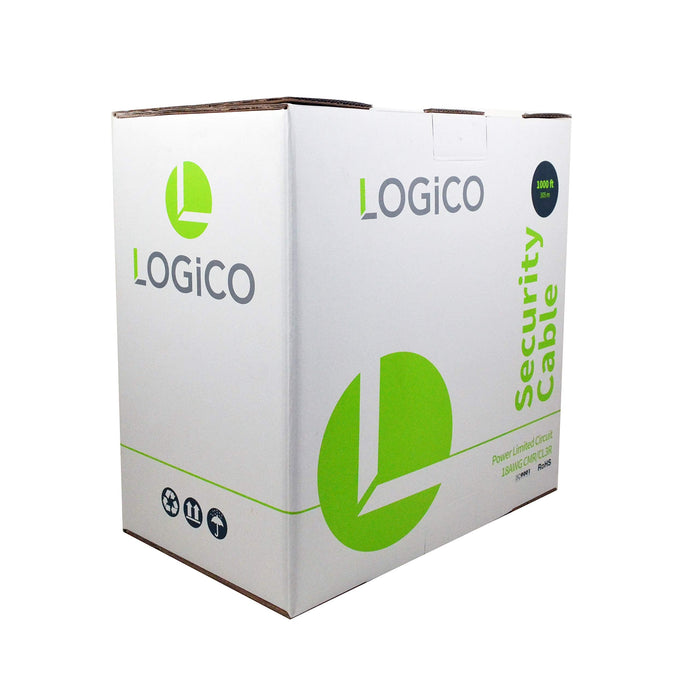Logico PLC1804WT Security Burglar Alarm 18/4 BC CMR CL3R Control Cable 1000FT Stranded