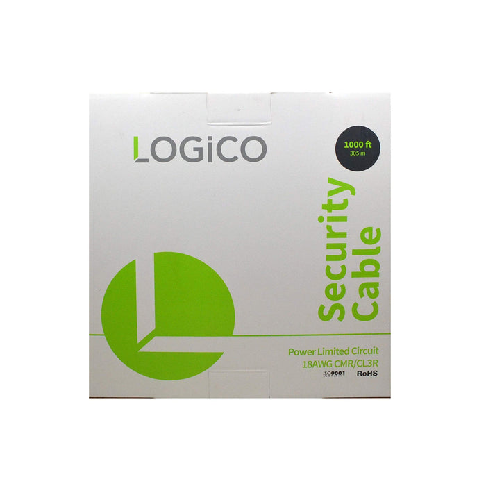 Logico PLC1804WT Security Burglar Alarm 18/4 BC CMR CL3R Control Cable 1000FT Stranded