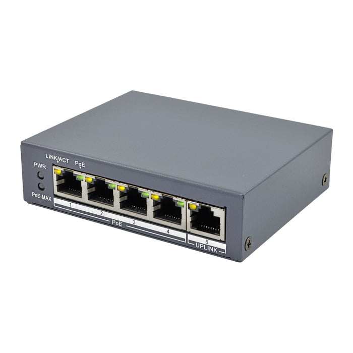 4-Port Unmanaged Gigabit Switch 60W 4 PoE 10/100/1000 Ports