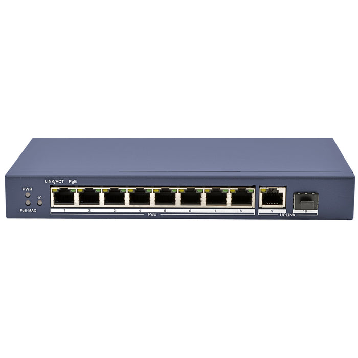 8-Port Unmanaged Gigabit Network Switch 110W 8 PoE Compliant Ports