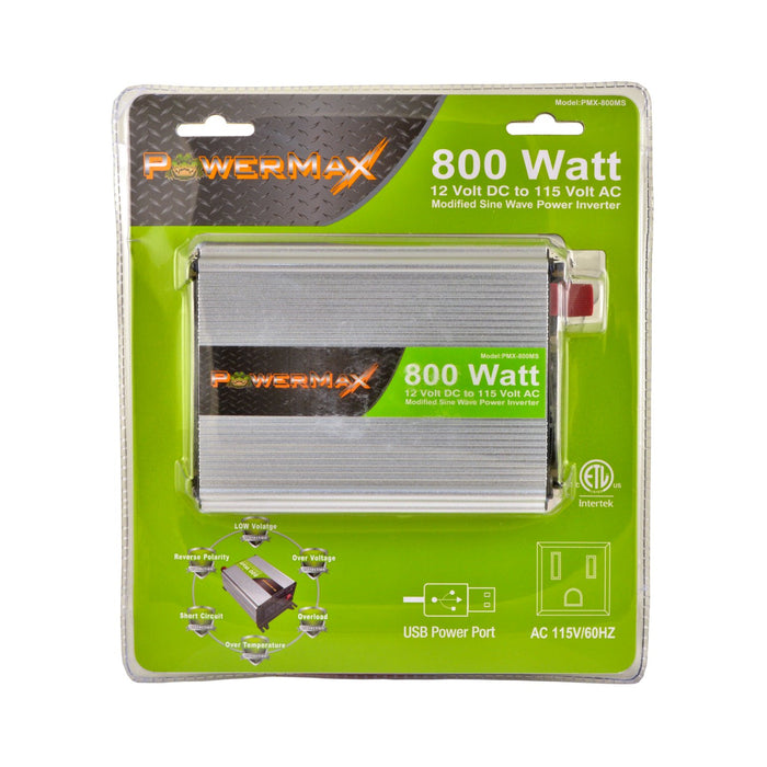 800W Power Inverter DC 12V to 110V AC Modified Sine Wave 2 Outlets Car Inverter with 2.1A USB Port