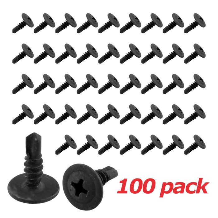 Black Phillips Wafer Head Self Tapping/Drilling Screws 1/2" (100/pack)