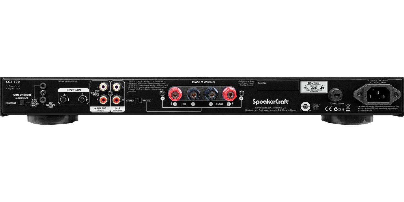 SpeakerCraft SC2-100 2 Channel Stereo Power Amplifier 400W RMS Bridged 8 Ohms