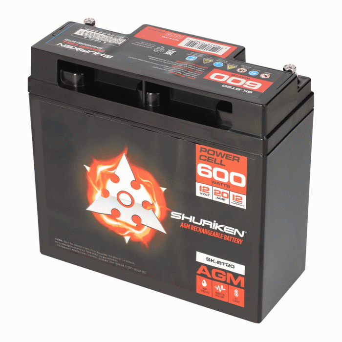 Shuriken SK-BT20 600 Watts 20 Amp Hours Compact Size AGM 12V Battery
