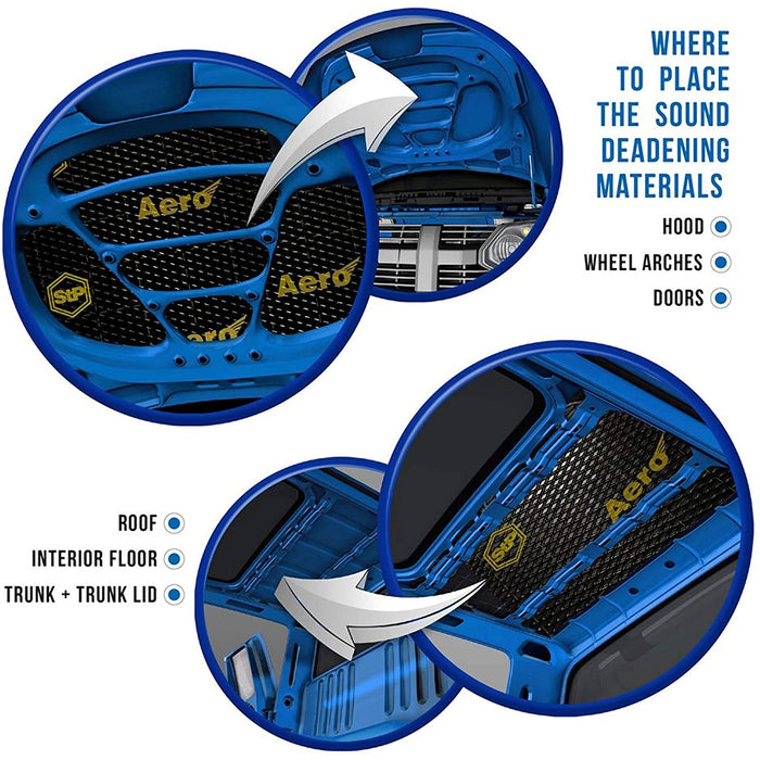 STP Black Aero 49 sqft 90 mil Sound Vibro Audio Deadening Adhesive Car Butyl Material