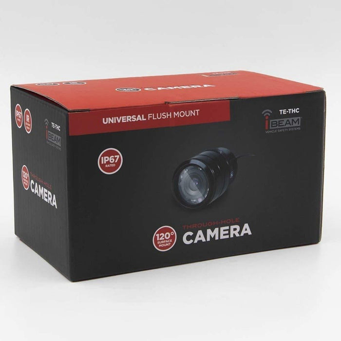 iBEAM TE-THC 120 Degree Viewing Angle Universal Through-hole Black Backup Camera