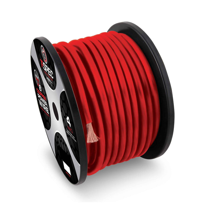 T-Spec V12PW-4100 v12 4 AWG 100FT OFC Power Wire Ultra-Flexible Matte Red