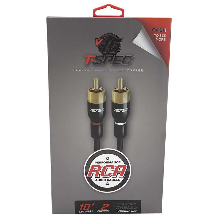 T-Spec V16RCA-102 2-Channel V16 Series RCA Audio Cables Gold-plated Copper 10ft