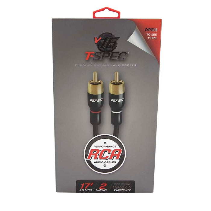 T-Spec V16RCA-172 V16 Series 2-Channel RCA Audio Cables 26 AWG OFC 17 Ft