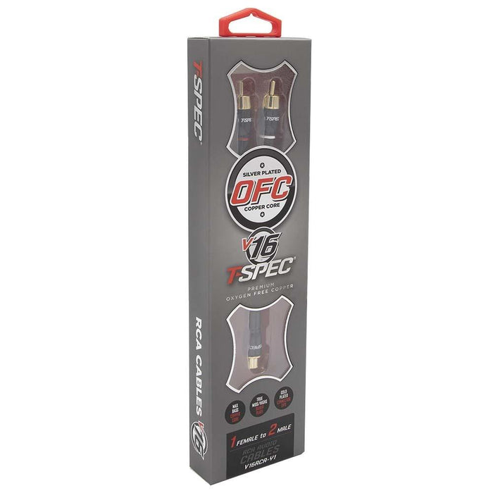 T-Spec V16RCA-Y1 V16 Series RCA Audio Cables 26AWG Gold-plated Copper 1 Female 2 Males