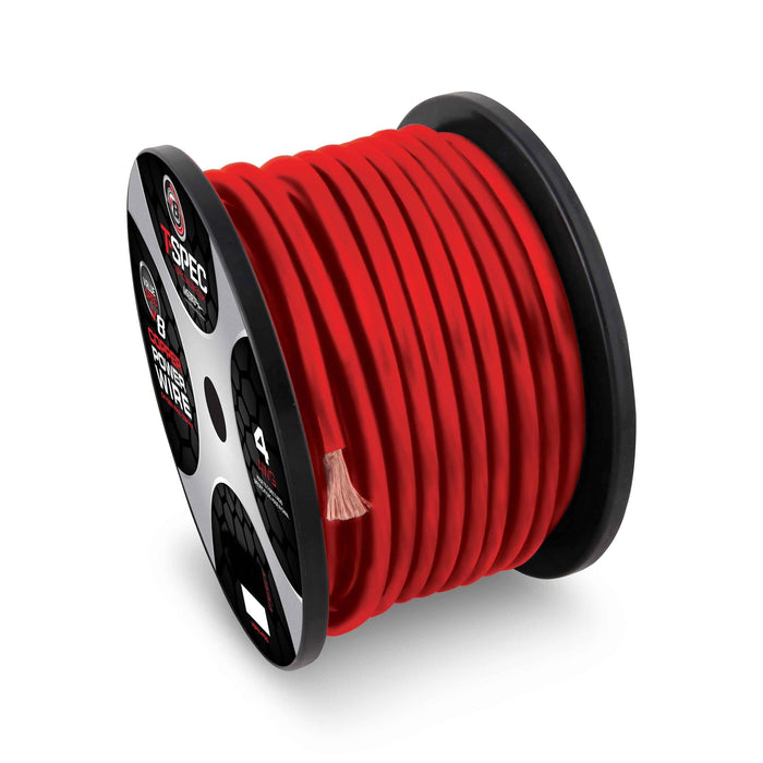 T-Spec V8GT10RD-50 v8GT SERIES Marine Grade Red 1/0 AWG 50FT RED OFC Power Wire