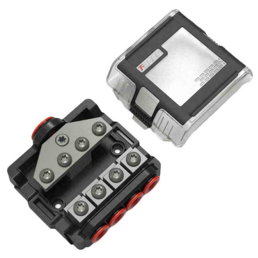 T-Spec MANL Portafusibili Per Cavi 4/8 AWG - Design Compatto In Ottone Massiccio, Per Impianti Audio Auto