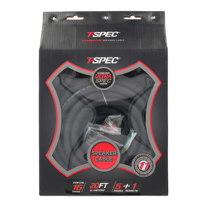 T-Spec VSW1116 20ft. 16 Gauge 11 Conductor Flexible  OFC Speaker Cable