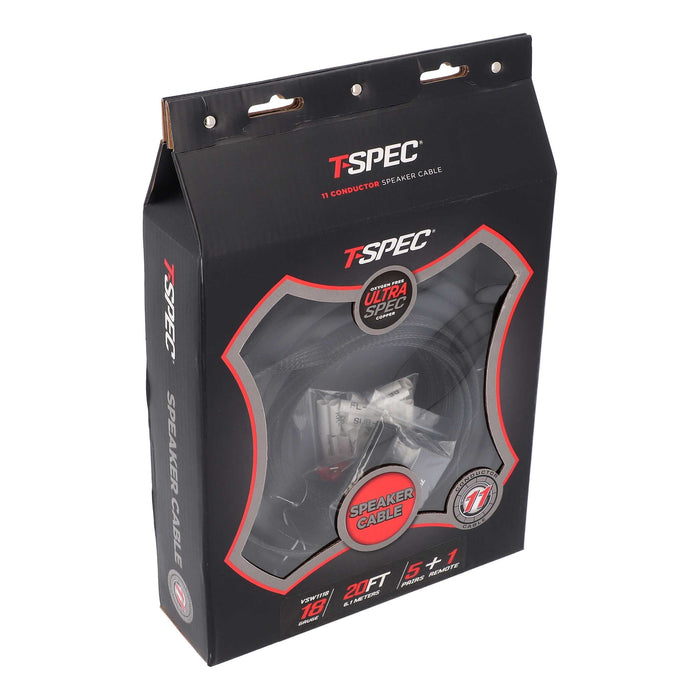 T-Spec VSW1118 20ft. 18 Gauge 11 Conductor Flexible OFC Speaker Cable