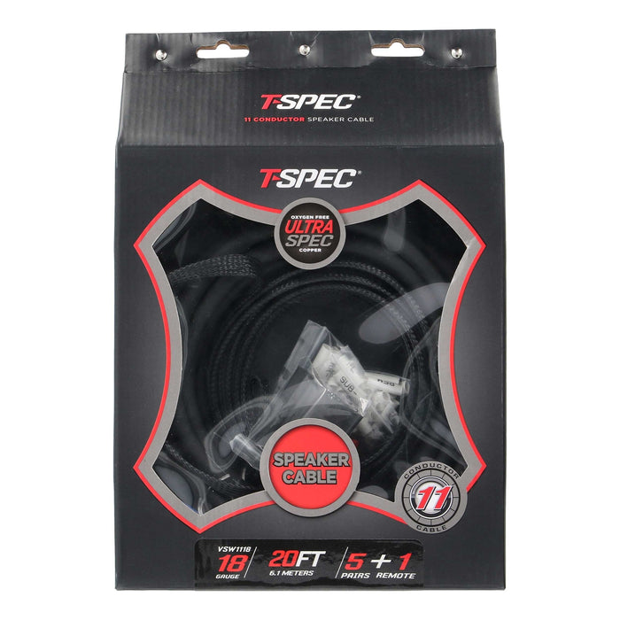 T-Spec VSW1118 20ft. 18 Gauge 11 Conductor Flexible OFC Speaker Cable