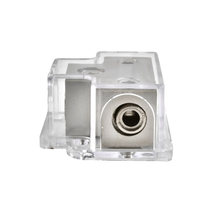 1/0 or 4 Gauge Input to 2 x 4 or 8 Gauge Output Power/Ground Distribution Block