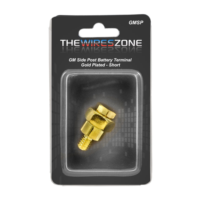 The Wires Zone GM Side Post Battery Terminal Gold Plated - Short
