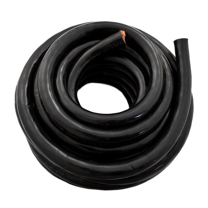 1/0 Gauge 25ft OFC Power Cable Oxygen-Free Copper Ground Wire (0/1 AWG 25' Black)