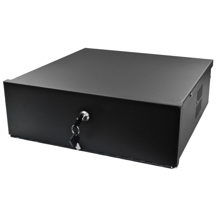 Heavy Duty 15" x 15" x 5" DVR Security Lock Box with Fan for CCTV Security Systems - (Black / White)