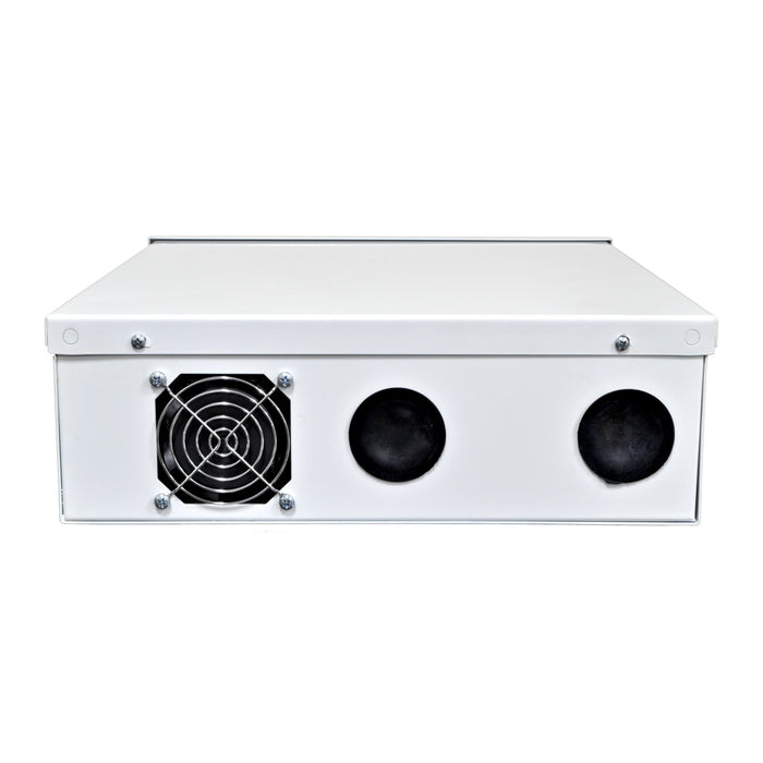 Heavy Duty 15" x 15" x 5" DVR Security Lock Box with Fan for CCTV Security Systems - (Black / White)