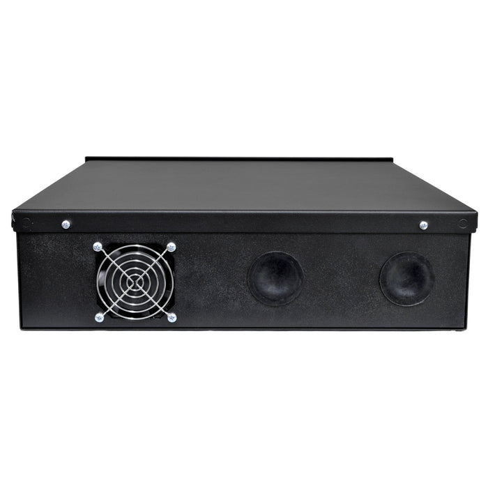 Heavy Duty 18" x 18" x 5" DVR Security Lock Box with Fan for CCTV Security Systems - (Black / White)