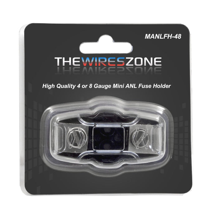 The Wires Zone MANLFH-48  Mini ANL Fuse Holder 4 or 8 Gauge Nickel Plated