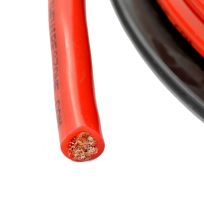 4 Gauge 100ft OFC Power Cable Oxygen-Free Copper Ground Wire (4 AWG Red 100' Spool)