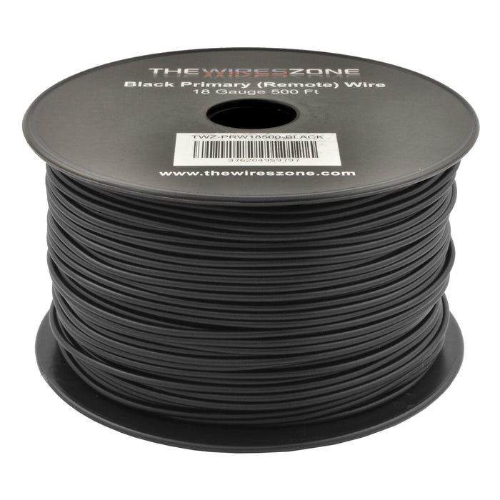 Black 18 Gauge AWG 500' ft Stranded Primary Remote Wire Cable