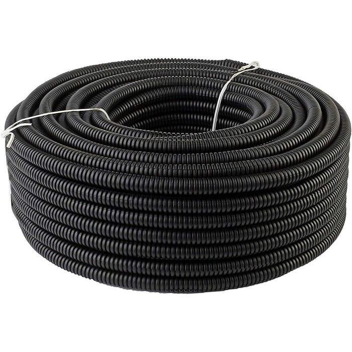 100Ft. 1/2" 13mm Split Wire Loom Conduit Polyethylene Tubing Black Sleeve Tube