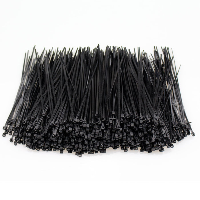 4" Black Zip Ties Cable Nylon Wrap 18 lbs Tensile Strength for Indoor Outdoor (1000 Pack)