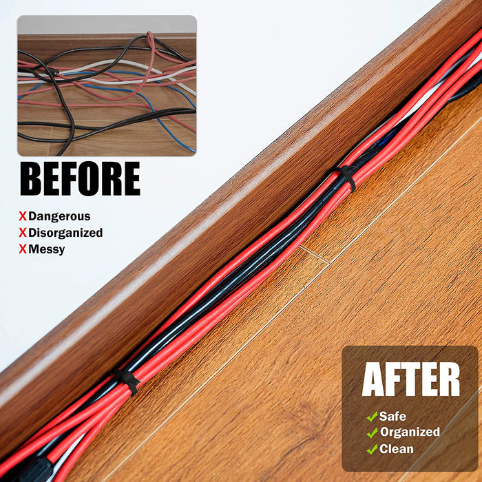 7.5" Black Zip Ties Cable Nylon Wrap 50 lbs Tensile Strength for Indoor Outdoor