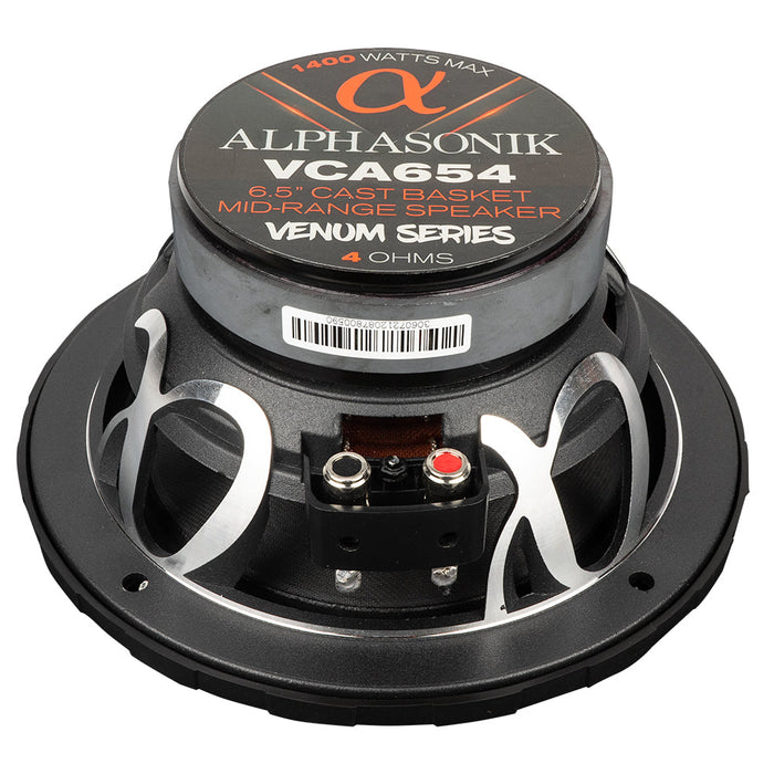 Alphasonik VCA654 Venum Series 6.5" Midrange Speakers 1400 Watts Max 4 Ohm Pair