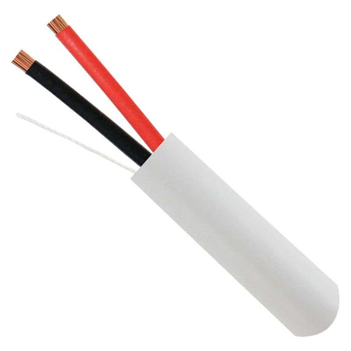 Vertical Cable 16/2 Speaker Wire 500 Feet 65 Strand White PVC Jacket Bare Copper CL3 Pull Box White