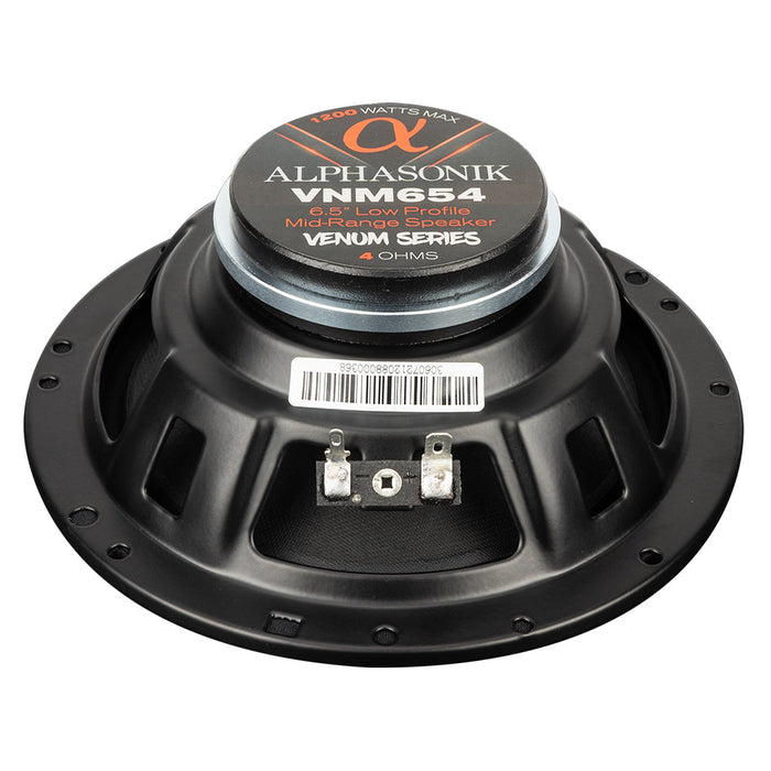 Alphasonik VNM654 Venum Series 6.5" Midrange Speakers Low Profile 1200W 4 Ohm Pair