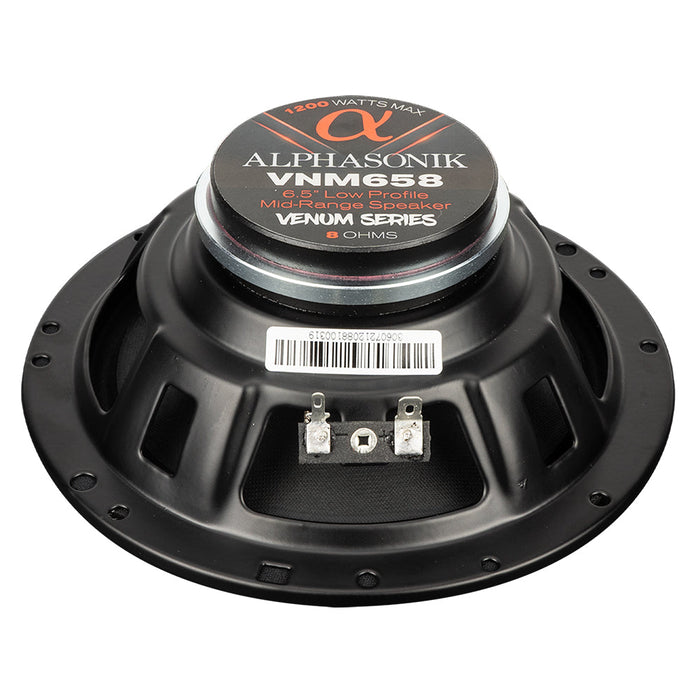 Alphasonik VNM658 Venum Series 6.5" Midrange Speakers Low Profile 1200W 8 Ohm Pair