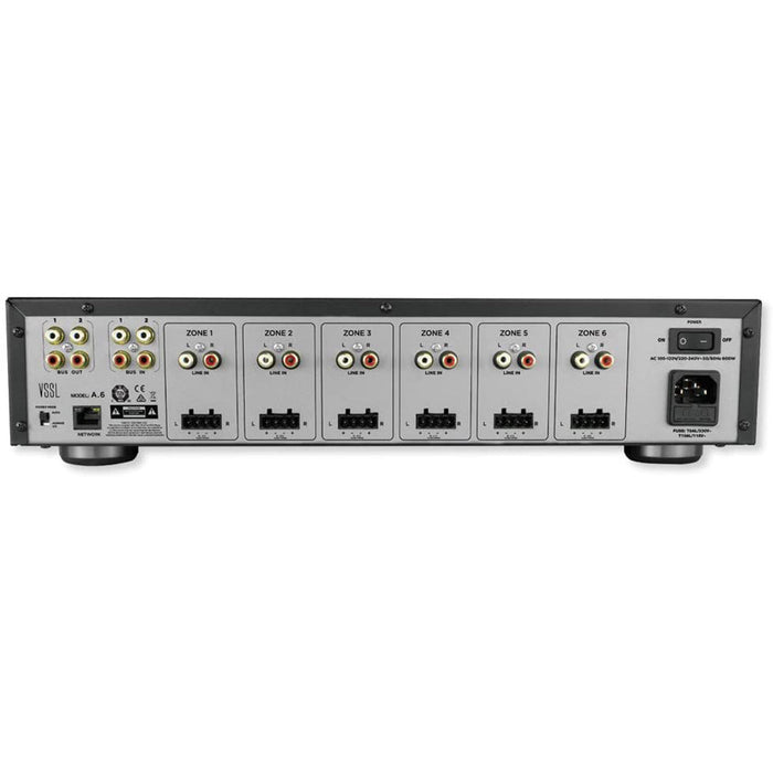 VSSL A.6 6 Zone Streaming Audio Amplifier 12-Channel Chromecast, Airplay 2, Alexa Cast & Bluetooth