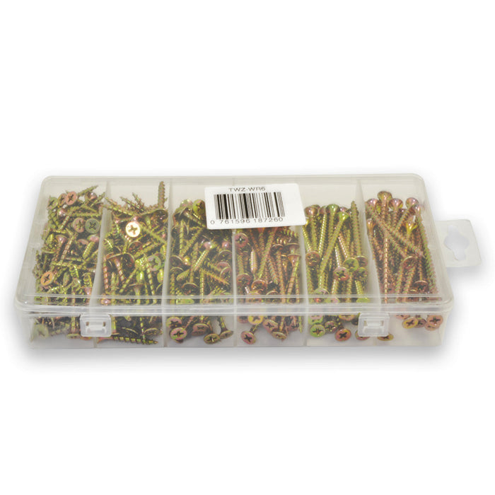 335 Pcs Assorted #6 Steel Phillips Bugle Head Wood Rocket Kit Yellow Zinc