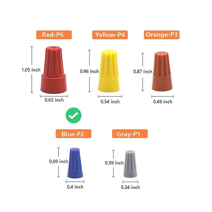 Twist Type Wire Connector Wire Nuts AWG 22-14 UL Listed Blue 1000 pcs.