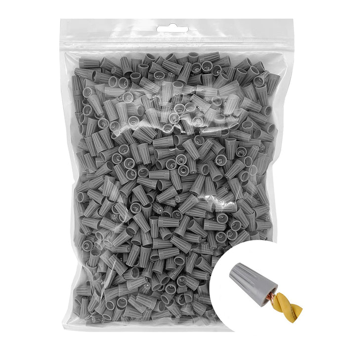 Twist Type Wire Caps Connector Wire Nuts AWG 22-16 UL Listed Gray 500 pcs.